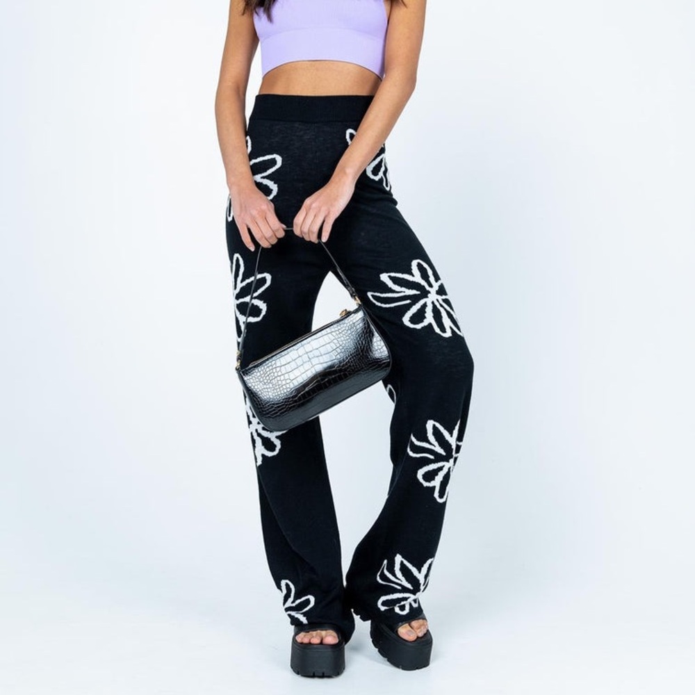 Princess Polly Wide Leg Black and White Pants